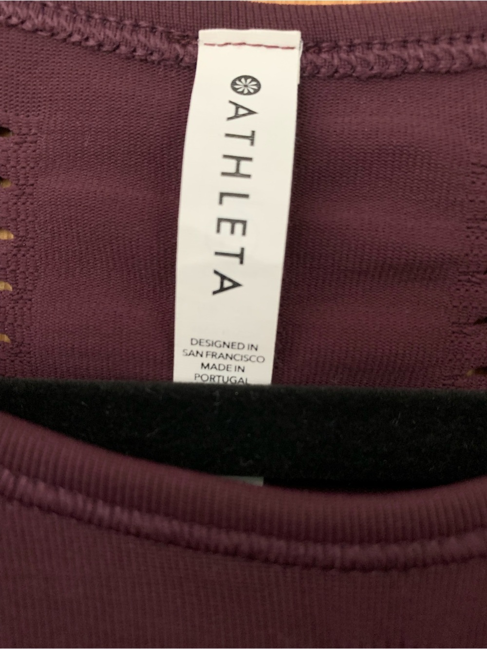 Athleta Deep Plum Long-Sleeve Perforated Crew Top - Picture 5 of 12